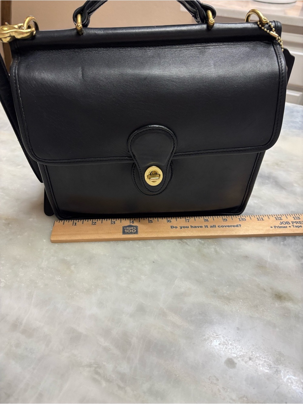 VINTAGE COACH Leather Willis Station Bag 9927 - Black Crossbody - Rare - Picture 5 of 13